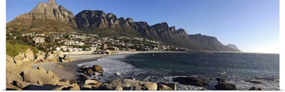 Camps Bay with the Twelve Apostles in the background, Western Cape Province, South Africa