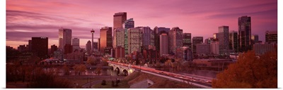 Canada, Alberta, Calgary, High angle view of Centre bridge