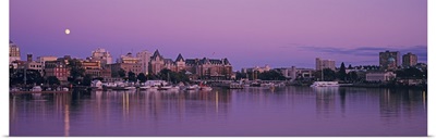 Canada, British Columbia, Victoria, View of a city skyline at night