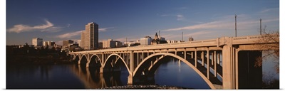 Canada, Saskatchewan, Saskatoon, Broadway Bridge over a river