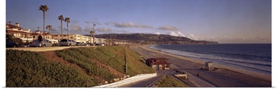 Cars in front of buildings, Redondo Beach, Los Angeles County, California