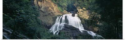 Cascading waterfall in a forest, Cullasaja Falls, Nantahala National Forest, Macon County, North Carolina