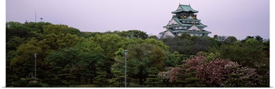 Castle in a forest, Osaka Castle, Chuo Ward, Osaka, Osaka Prefecture, Kinki Region, Honshu, Japan