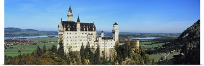 Castle on a hill, Neuschwanstein Castle, Ostallgau, Bavaria, Germany