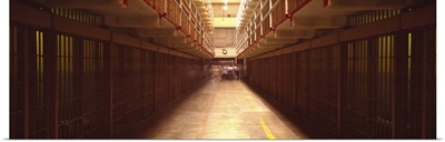 Cell block in a prison, Alcatraz Island, San Francisco, California