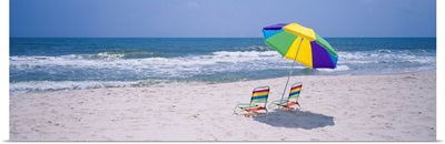 Chairs on the beach, Gulf of Mexico, Alabama