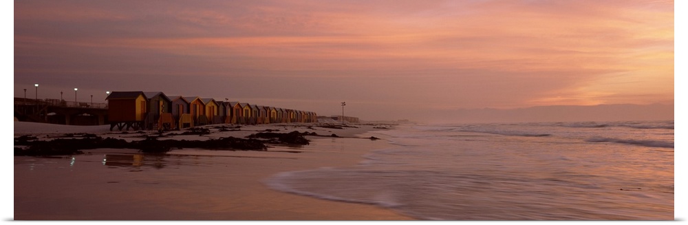 Changing room huts on the beach, Muizenberg Beach, False Bay, Cape Town, Western Cape Province, Republic of South Africa