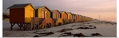 Changing room huts on the beach, Muizenberg Beach, False Bay, Cape Town, Western Cape Province, Republic of South Africa