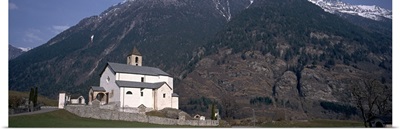 Church in front of a mountain, Blenio Valley, Ticino, Switzerland