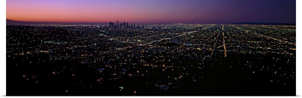 City at night from Griffith Park Observatory, City Of Los Angeles, Los Angeles County, California
