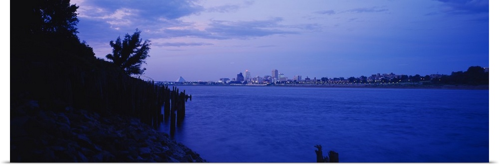 City at the waterfront, Mississippi River, Memphis, Shelby County, Tennessee