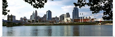 City at the waterfront, Ohio River, Cincinnati, Hamilton County, Ohio
