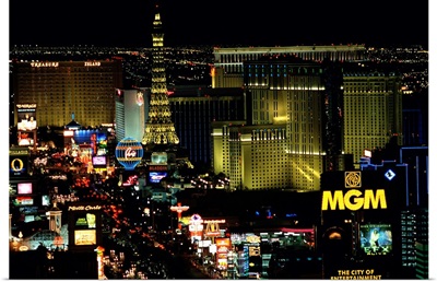 City lit up at night, The Strip, Las Vegas, Clark County, Nevada