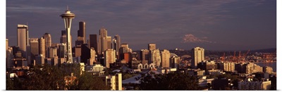 City viewed from Queen Anne Hill Space Needle Seattle King County Washington State 2010