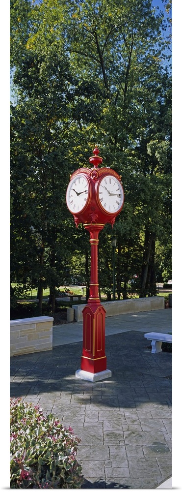 Clock in a park, Indiana University, Bloomington, Monroe County, Indiana