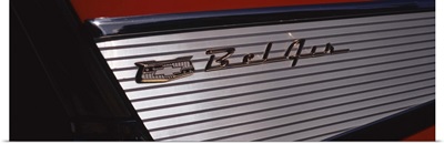 Close-up of a 57 Chevy Bel Air Tail Fin car