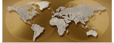 Close-up of a world map