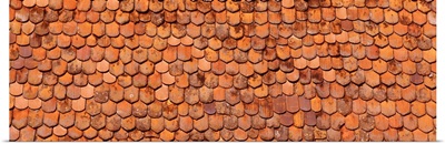 Close-up of old roof tiles, Rothenburg, Germany