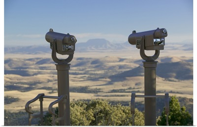 Close-up of two telescopes at an observatory, McDonald Observatory, Fort Davis, Texas