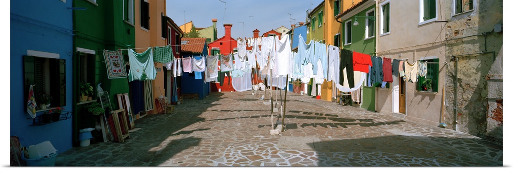 Clothesline in a street, Burano, Veneto, Italy