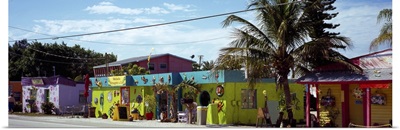 Colorful shops at the roadside Matlacha Pine Island Lee County Florida