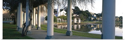 Columns at lakeside, Lake Merritt, Oakland, Alameda County, California