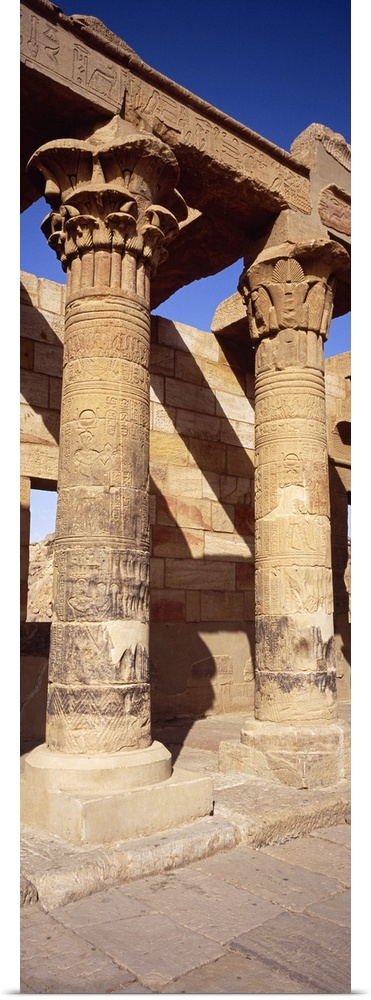 Columns in a temple, Temple Of Isis, Philae, Agilika Island, Egypt