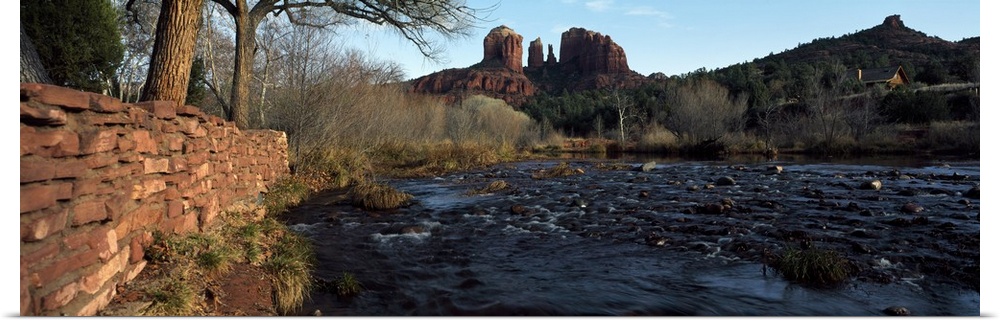Creek with rock formations in the background, Red Rock Crossing, Sedona, Coconino County, Arizona