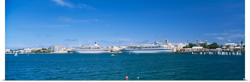 Cruise ships docked at a harbor, Hamilton, Bermuda