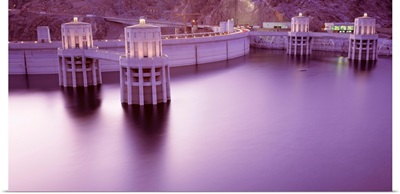 Dam on a lake, Hoover Dam, Lake Mead, Mohave County, Nevada