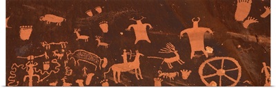 Detail of Ancient Petroglyphs Newspaper Rock Utah