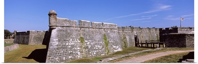 Dirt road passing by a fort, Castillo De San Marcos National Monument, St. Augustine, Florida