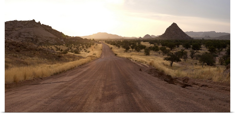 Dirt road passing through a desert, Namibia