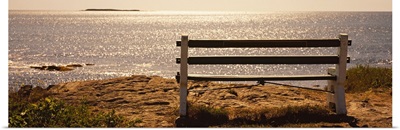 Empty bench on the beach, Peaks Island, Casco Bay, Maine