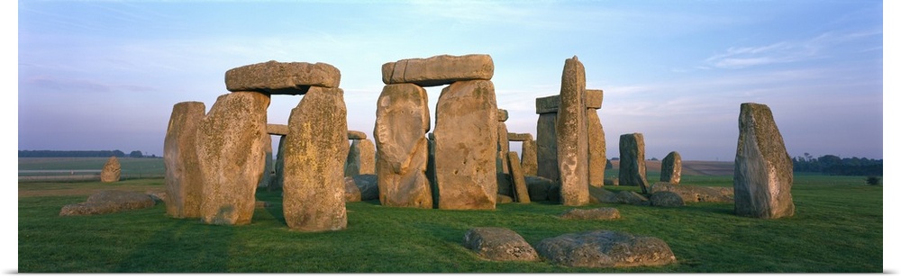 Panorama of the famous prehistoric monument Stonehenge located in England.