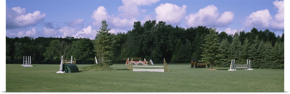 Equestrian obstacle courses in a park, Ontario, Canada