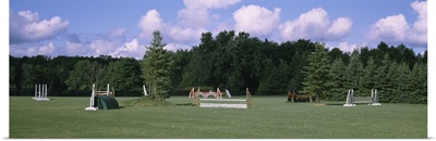 Equestrian obstacle courses in a park, Ontario, Canada