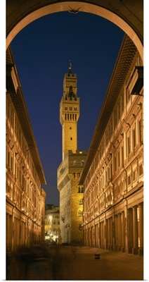 Evening Palazzo Vecchio Uffizi Gallery Florence Italy
