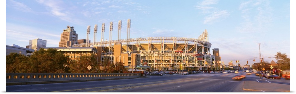 Facade of a baseball stadium, Jacobs Field, Cleveland, Ohio