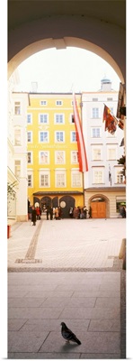 Facade of a building, Birthplace Of Wolfgang Amadeus Mozart, Getreidegasse, Salzburg, Austria
