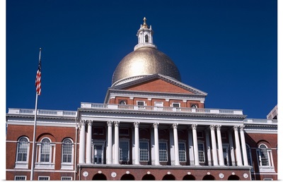 Facade of a government building, Massachusetts State Capitol, Boston, Suffolk County, Massachusetts,