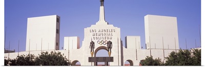 Facade of a stadium Los Angeles Memorial Coliseum Los Angeles California