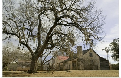 Farmhouse on a landscape, Living History Farms, Lyndon B Johnson National Historical Park, Johnson City, Texas