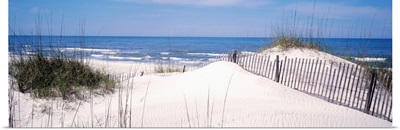 Fence on the beach, Gulf Of Mexico, St. Joseph Peninsula State Park, Florida