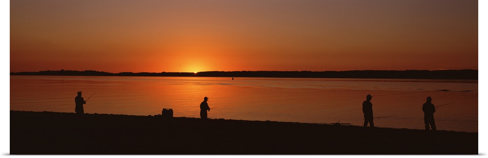 Fishermen sunrise Marthas Vineyard MA