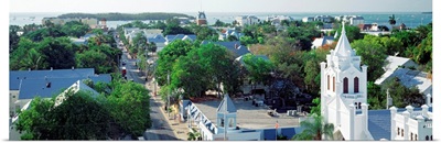 Florida, Key West, The Conch Republic, Aerial view of Duval street