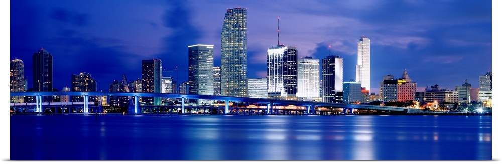 Miami, Florida waterfront with downtown skyline.