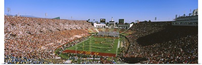 Football stadium full of spectators, Los Angeles Memorial Coliseum, City of Los Angeles, California