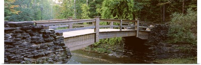 Footbridge over a lake, Finger Lake region, Stony Brook State Park, Dansville, New York State