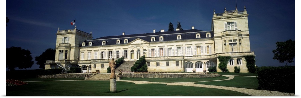 Formal garden in front of a chateau, Chateau Ducru-Beaucaillou, Saint-Julien, Bordeaux, Medoc, France